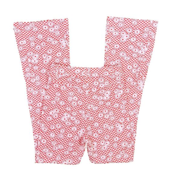 ZARA Orange Daisy Print Flare Bottom Pants - Size Medium - Picture 5 of 7